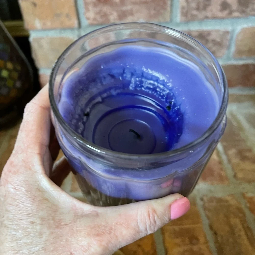 Enchanted Island Blue Candle with Beach Themed Resin Lid